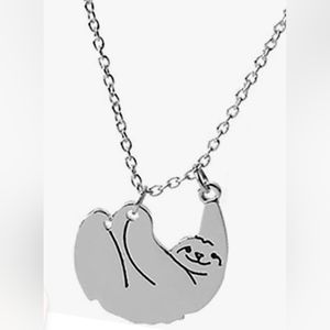 Sloth necklace - silver